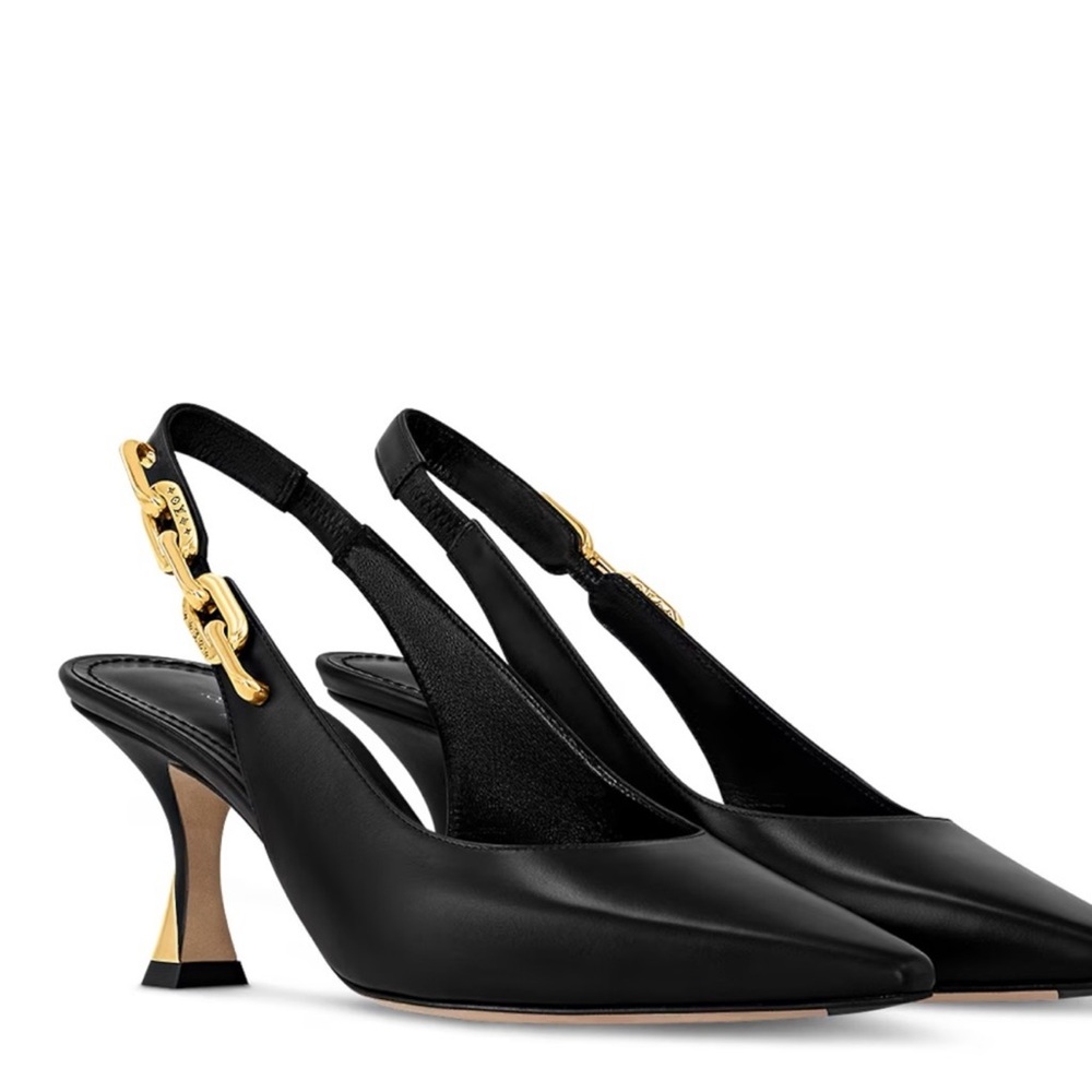 Louis Vuitton Sparkle Slingback Pumps sz 37.5